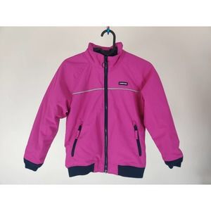 (V) Lands' End kids girl jacket winter puffy warm winter fuchsia sz S (8)